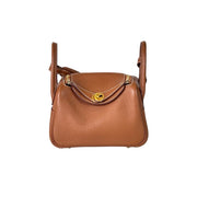 Pre-owned Hermes Lindy Mini Bag TC Leather Gold/Gold